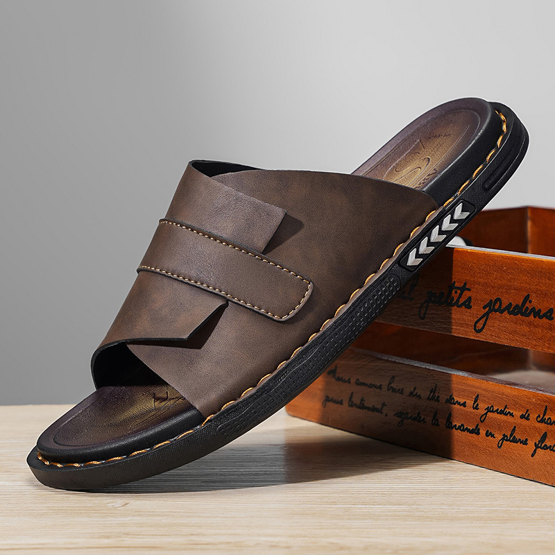 Flip Flop Leather Men - Sandal Kulit Klasik Musim Panas 2026