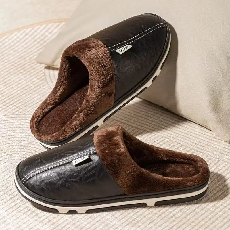 Flip Flop Leather Men - Sandal Musim Dingin Ukuran Besar Pria,