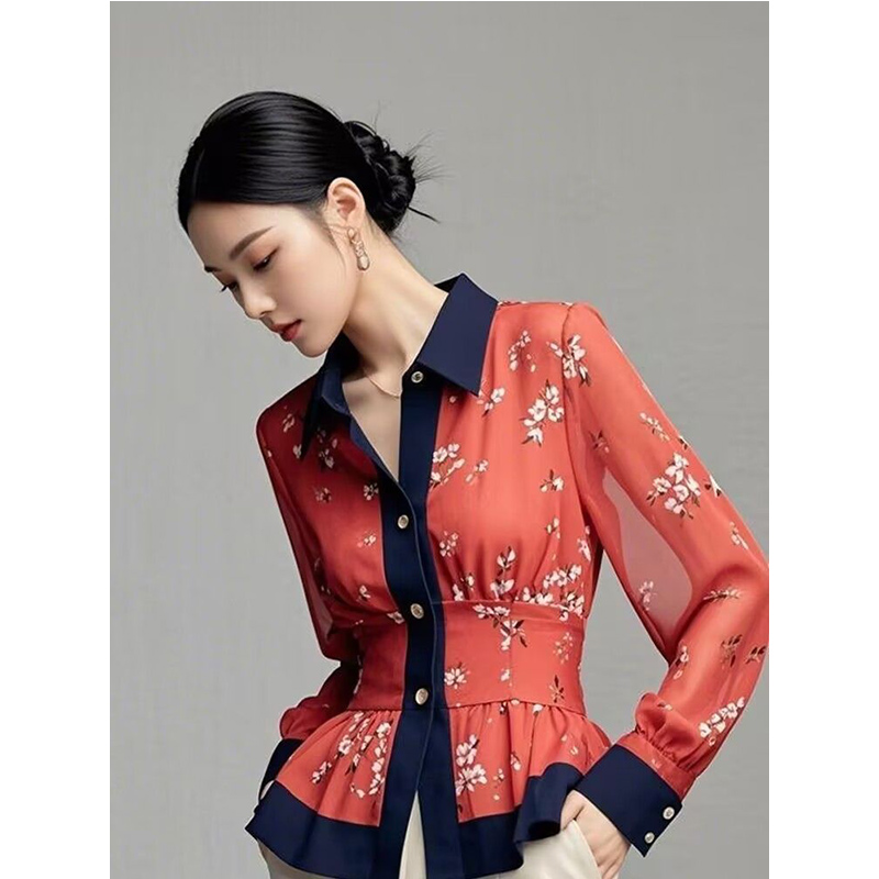 Shirt Camp Collar - Blus Wanita Temperamen Baru Musim Semi