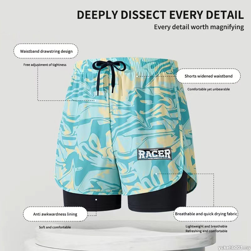 Celana renang lapisan ganda de - Swim Trunk Quick Dry ulasan dan harga