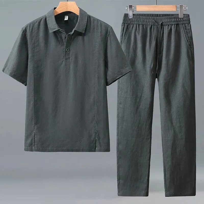 Setelan Linen Musim Panas Ukur - Short Linen Drawstring ulasan dan harga