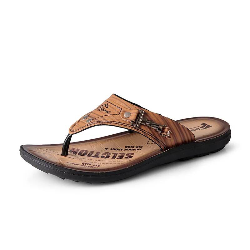 Sendal Kulit Pria, Clog, Sanda - Flip Flop Leather Men ulasan dan harga