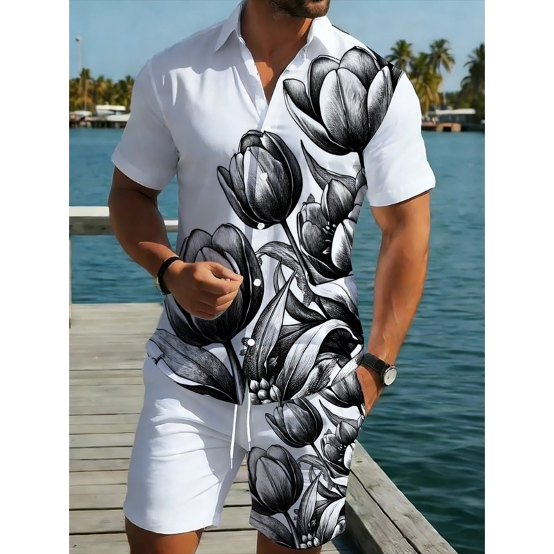 Setelan Kemeja dan Celana Pend - Resort Shirt Floral ulasan dan harga