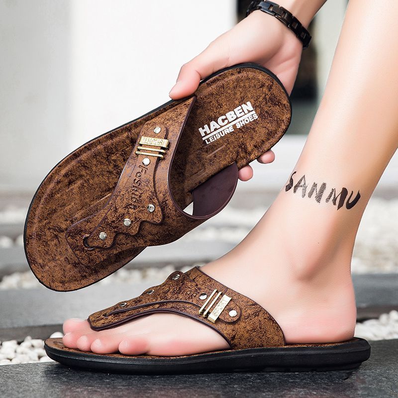 Sandal Jepit Pria Kulit Asli 2 - Flip Flop Leather Men ulasan dan harga